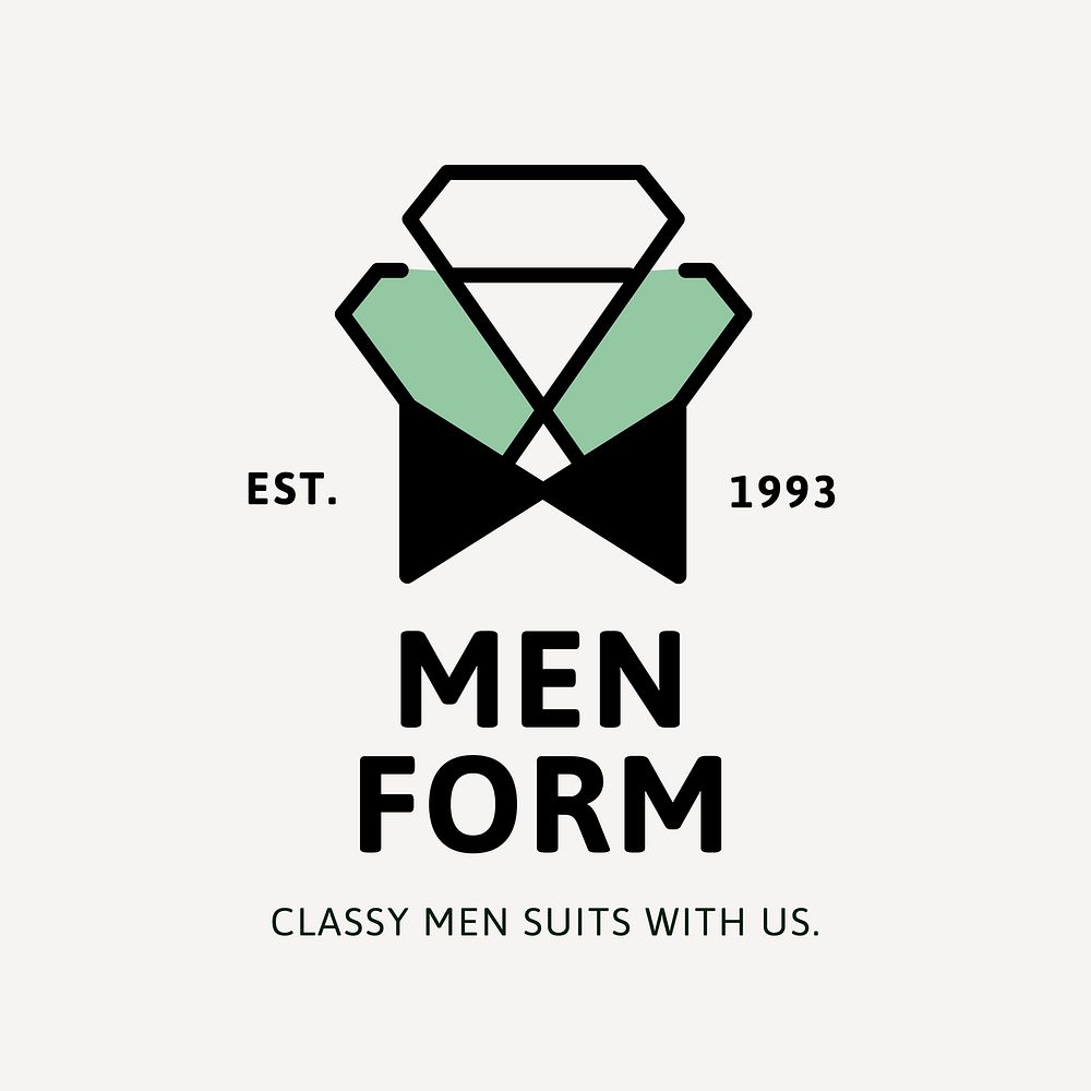 Men's apparel shop logo, apparel business branding template design vector