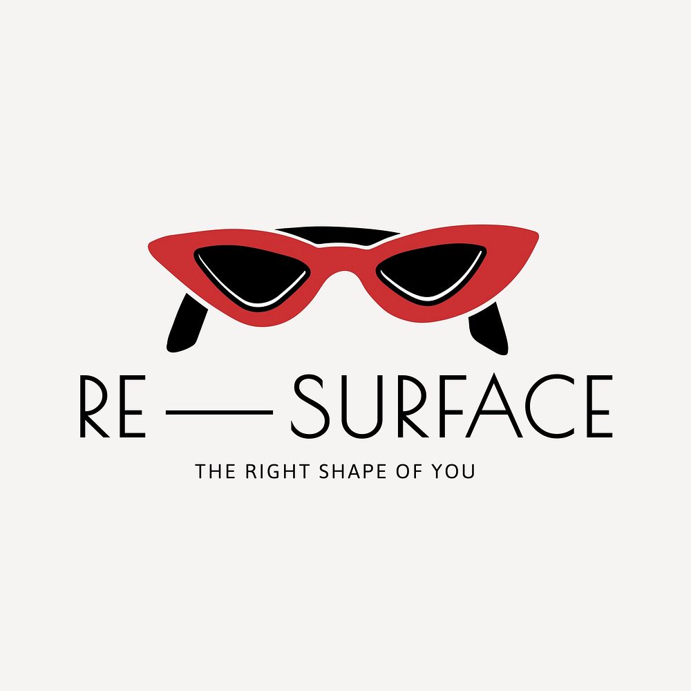 Sunglasses shop logo, feminine business branding template design vector