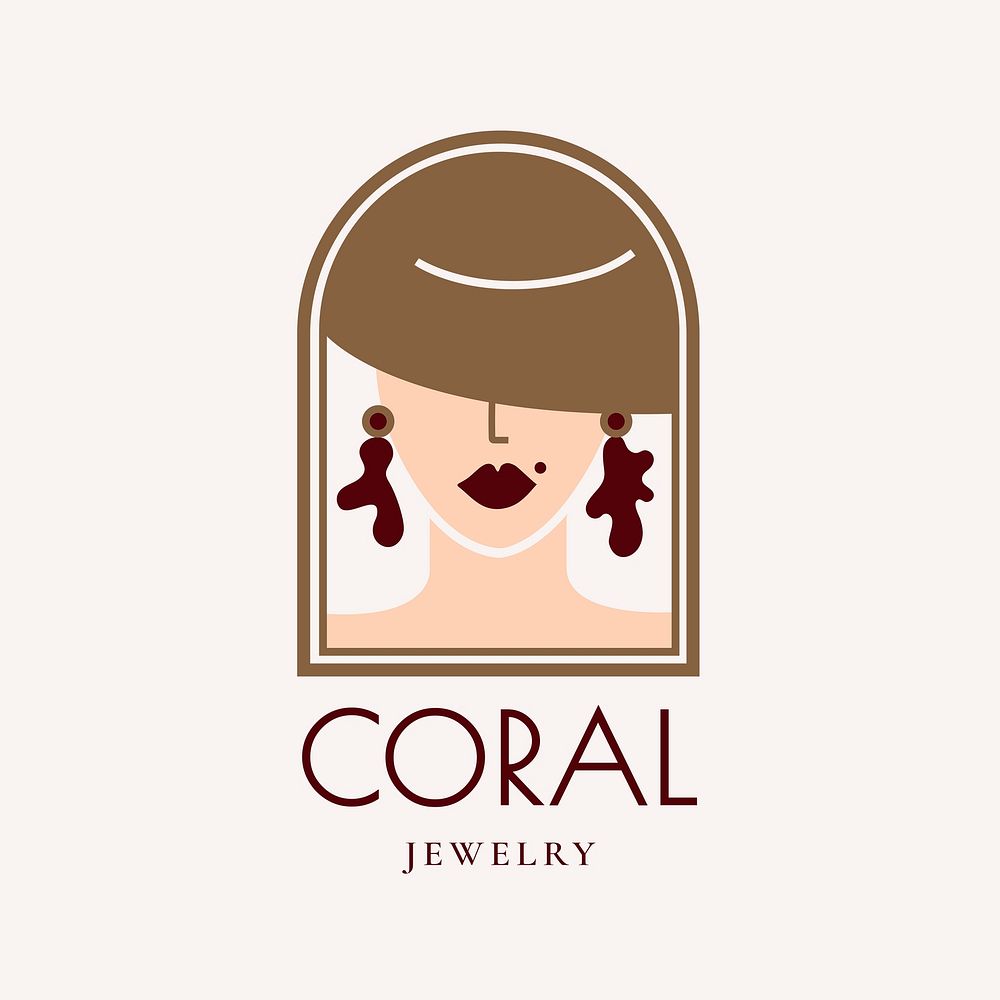 Jewelry shop logo, feminine business branding template design psd