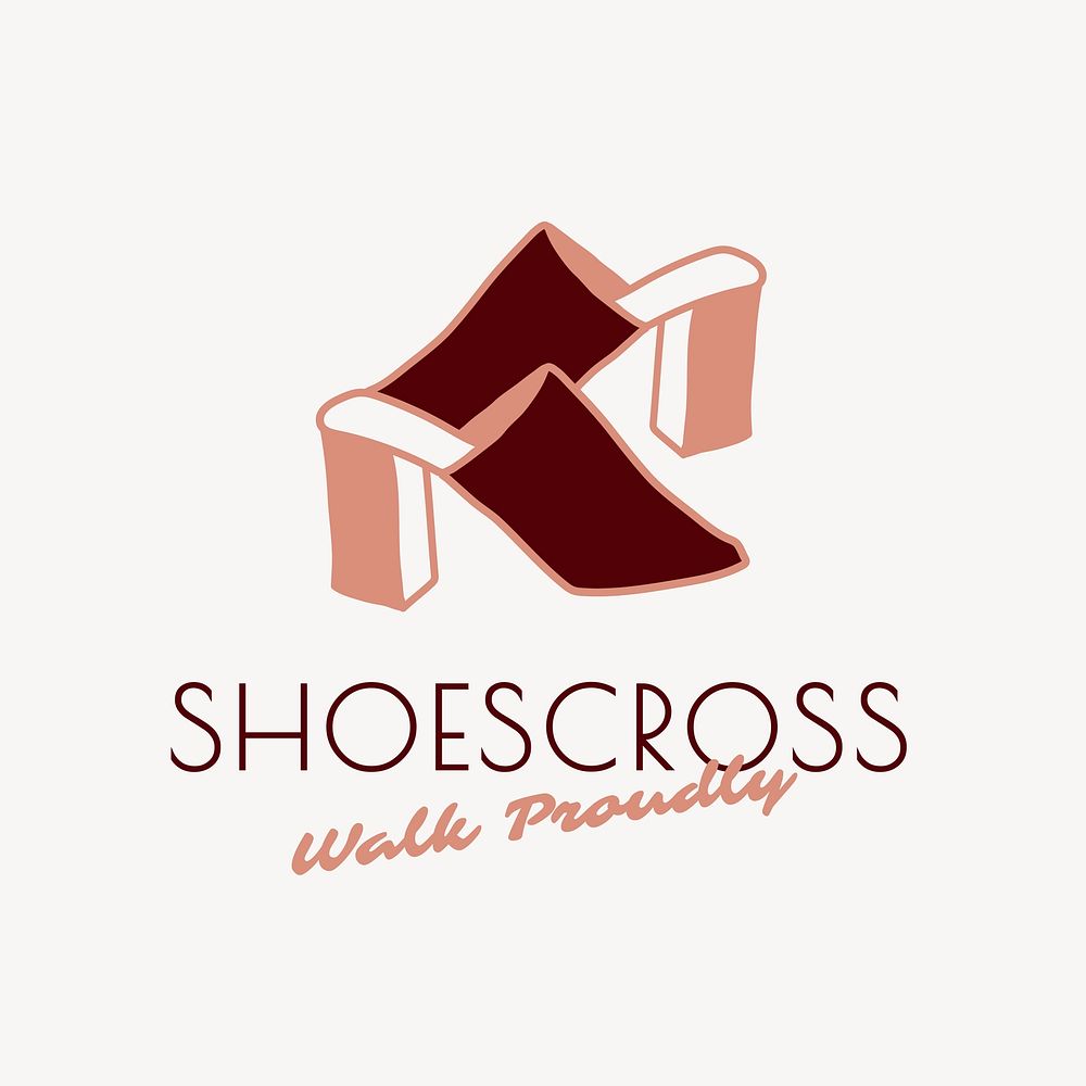 Aesthetic business logo template, shoe shop branding design vector