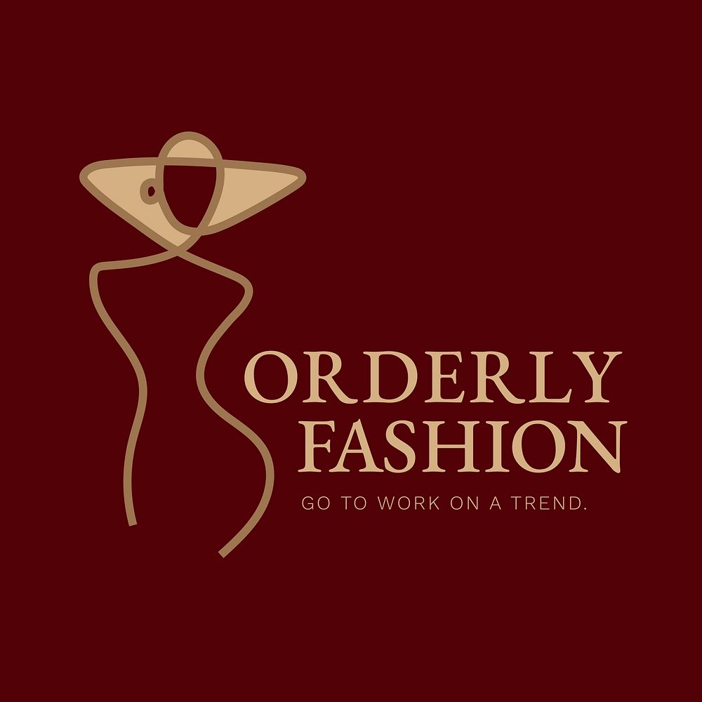 Feminine business logo template, aesthetic branding design vector, orderly fashion