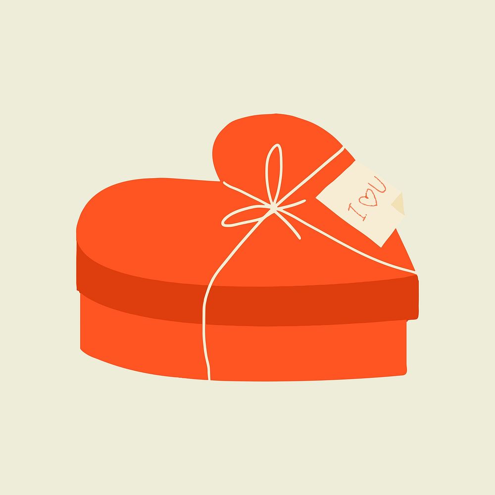 Valentine&rsquo;s chocolate sticker, cute doodle illustration psd