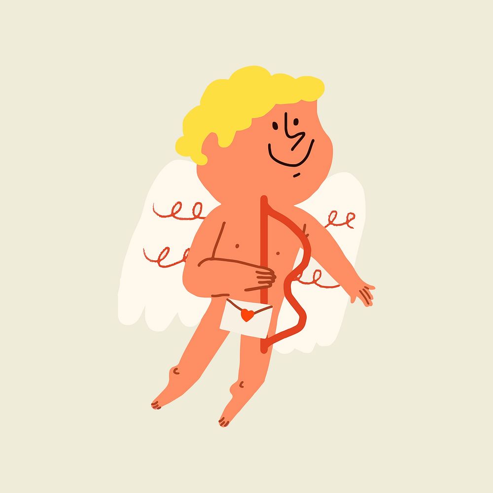 Cupid cartoon clipart, Valentine&rsquo;s day doodle