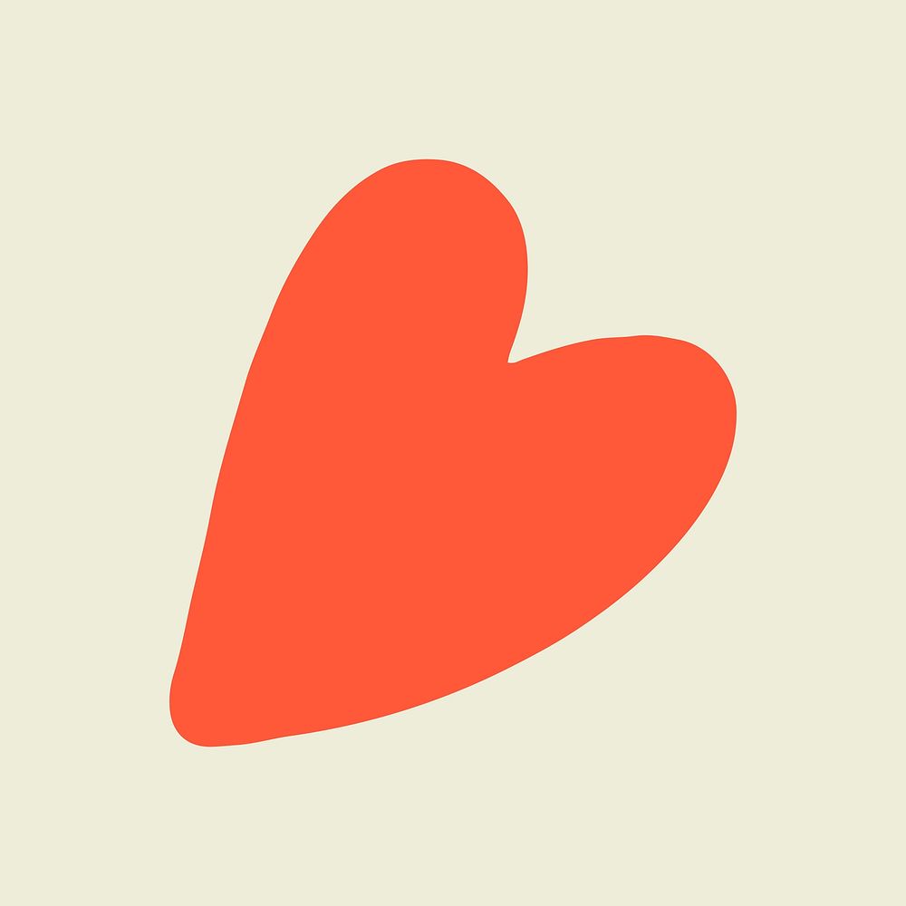 Cute heart sticker, Valentine&rsquo;s doodle illustration psd