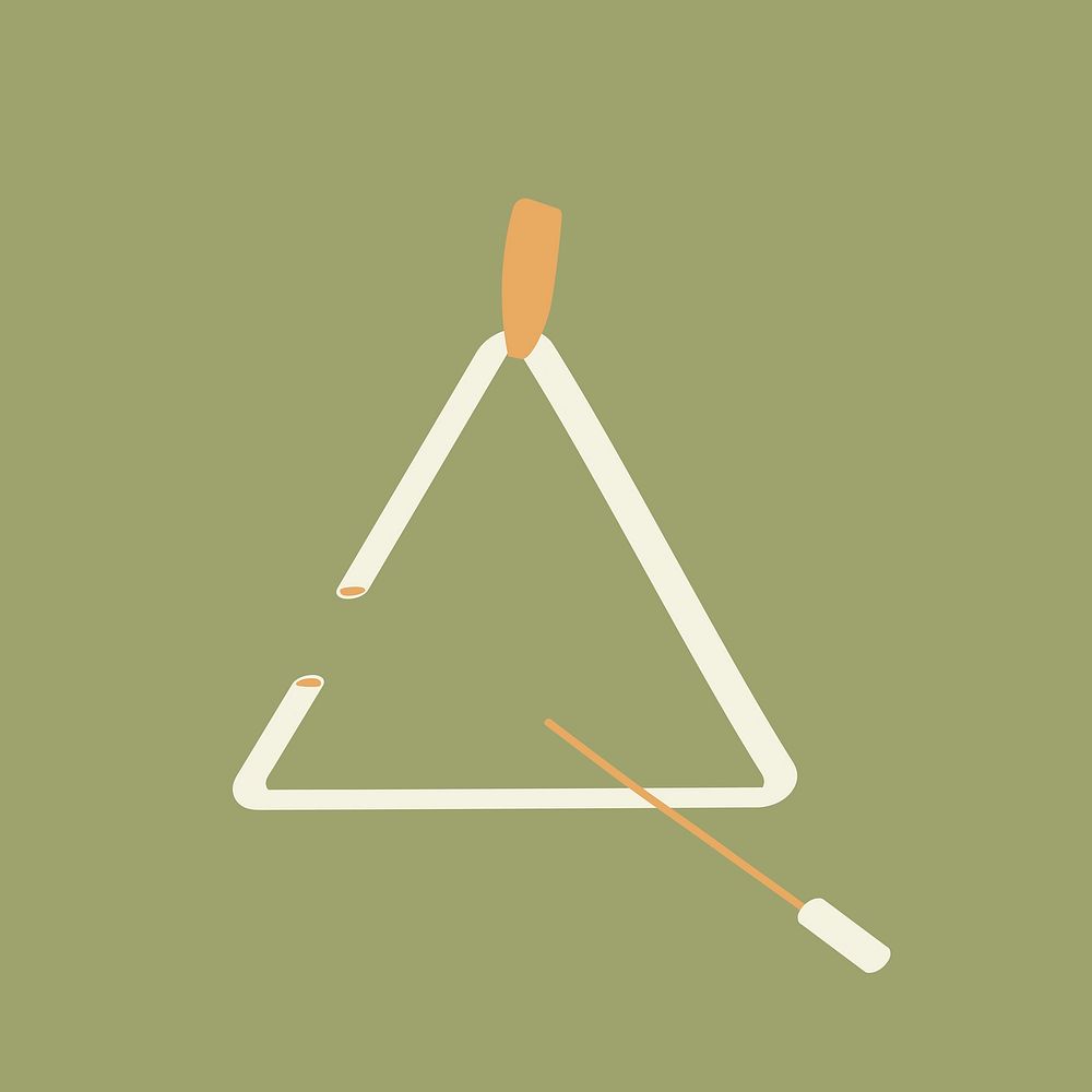 Triangle music sticker, percussion instrument, concert graphic vector