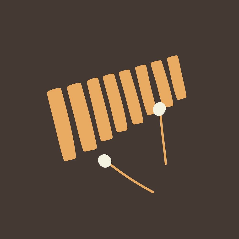 Glockenspiel music sticker, percussion instrument, concert graphic vector