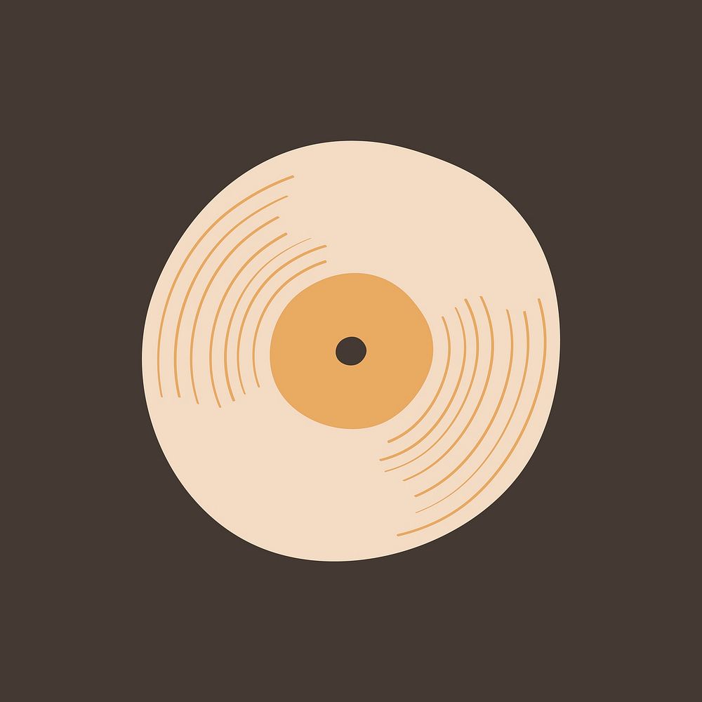 Vinyl record clipart, retro music graphic