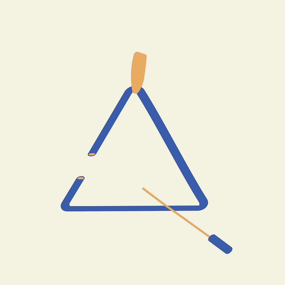 Triangle music sticker, percussion instrument, concert graphic vector