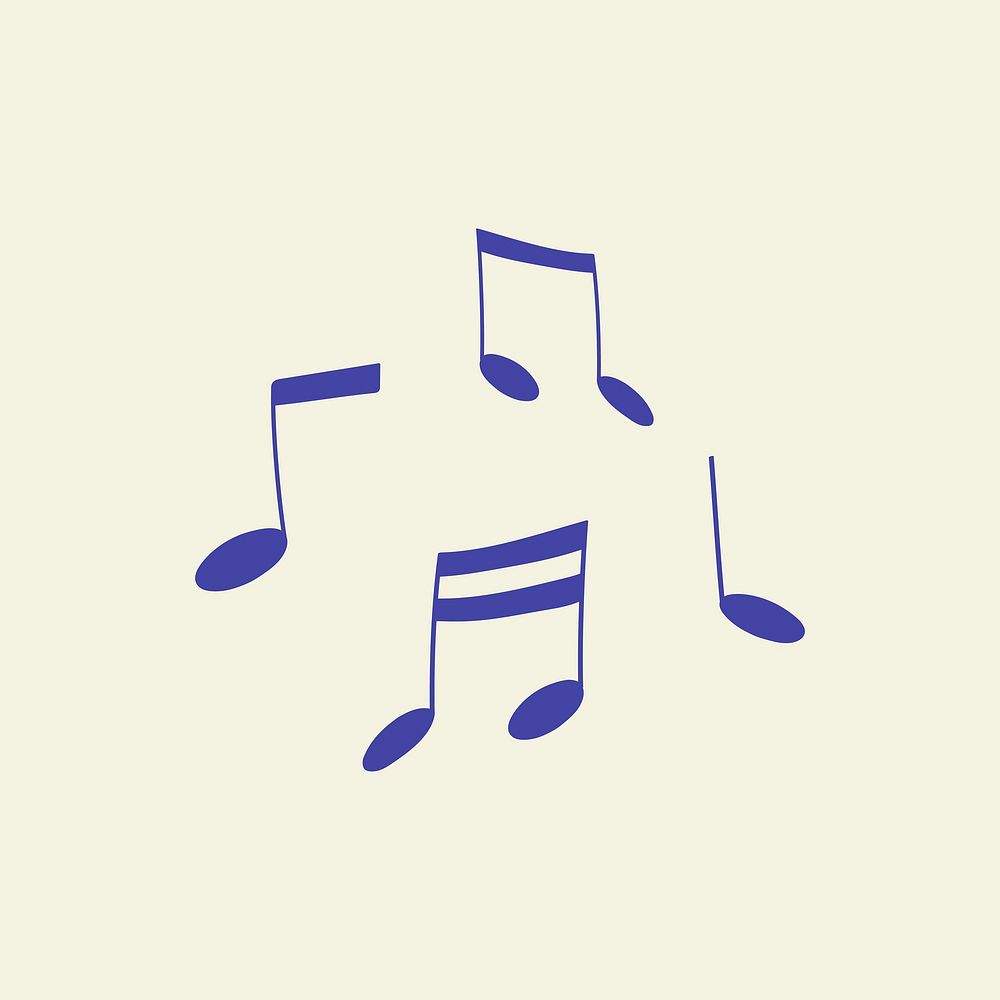 Musical notes clipart, cute entertainment graphic in violet