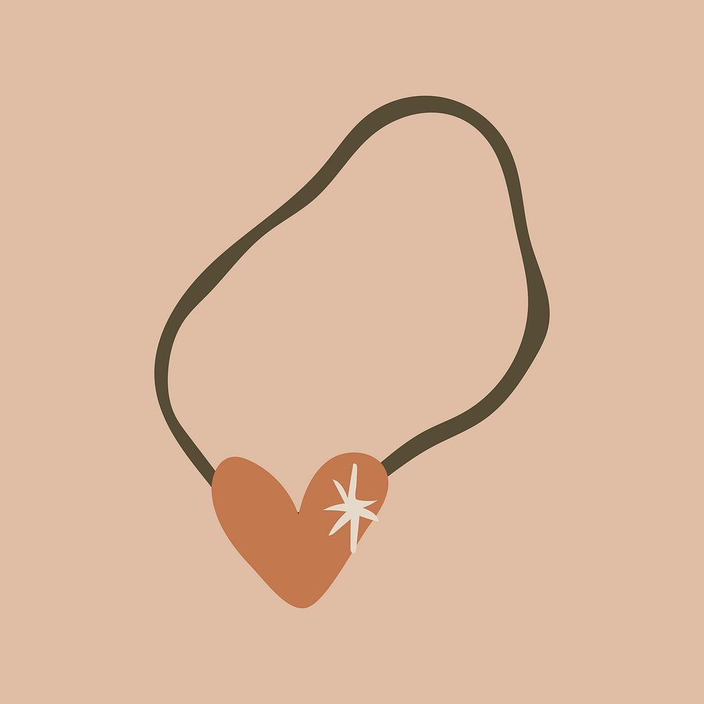 Necklace jewelry element, cute fashion doodle in earth tone design