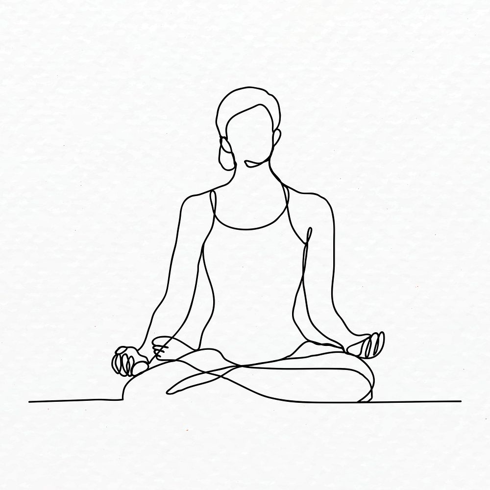 Premium Vector  Yoga pose. line drawing. healthy life concept -vector  illustration