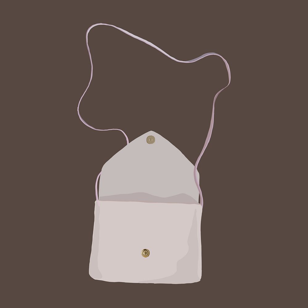 Cute purse sticker, women&rsquo;s bag fashion illustration psd