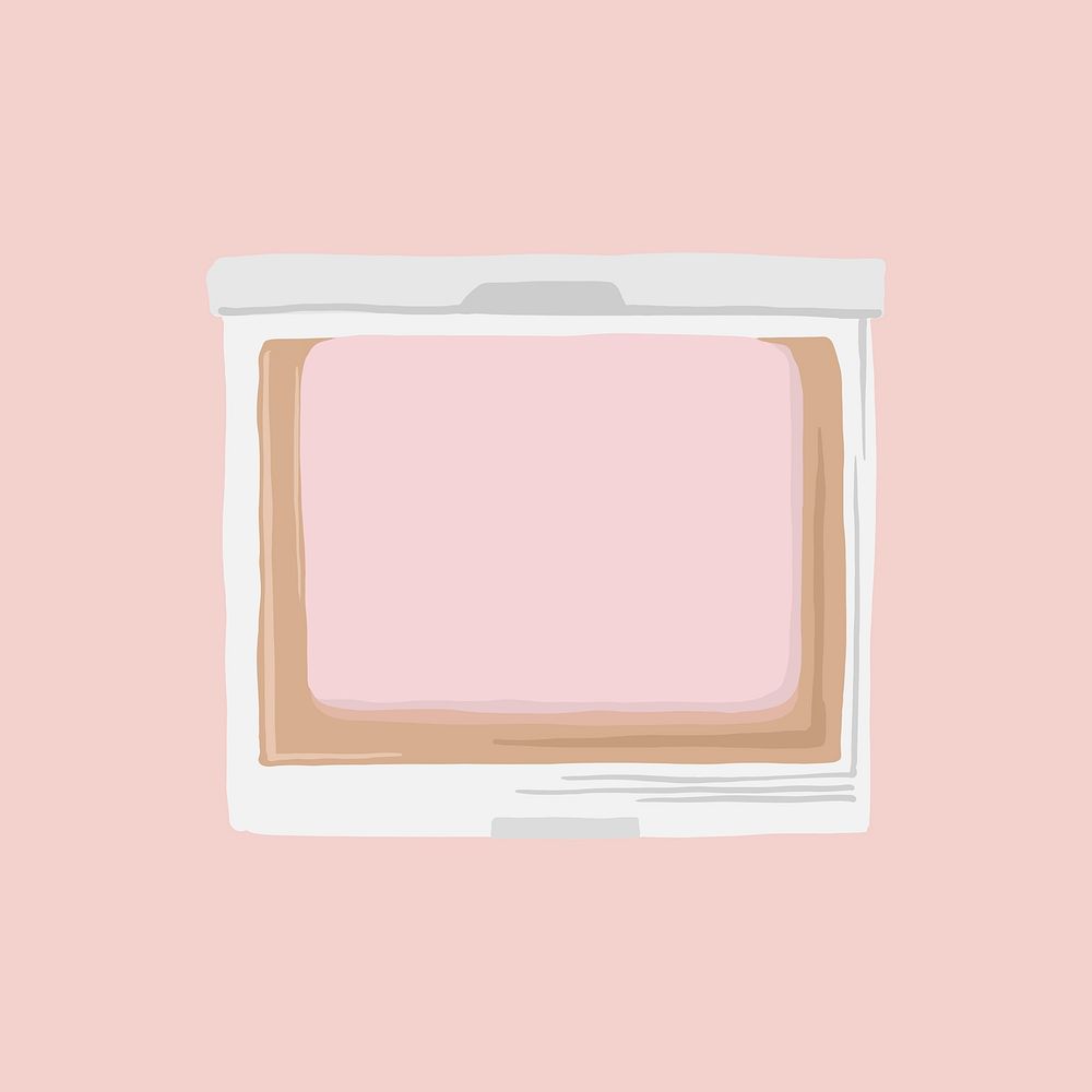 Blush palette sticker, makeup product illustration vector