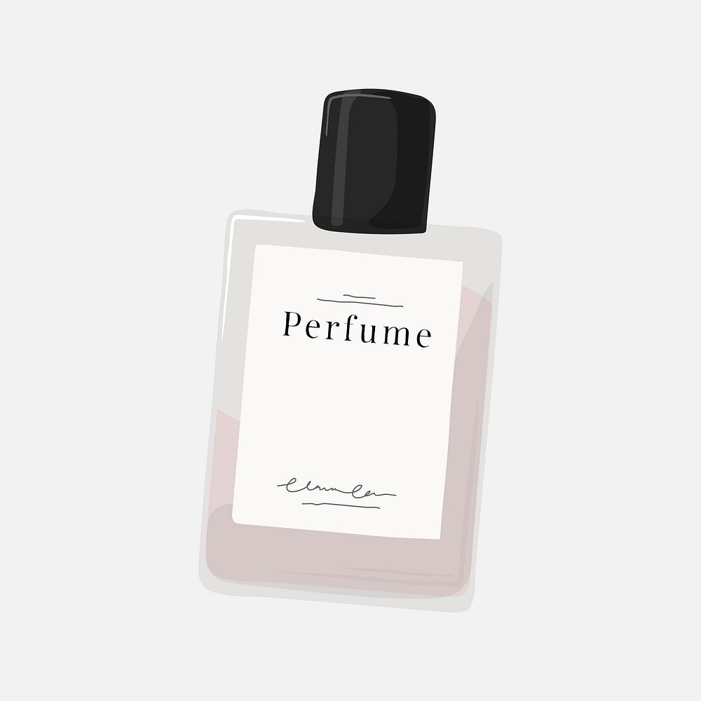 Perfume bottle clipart, beauty product in feminine design