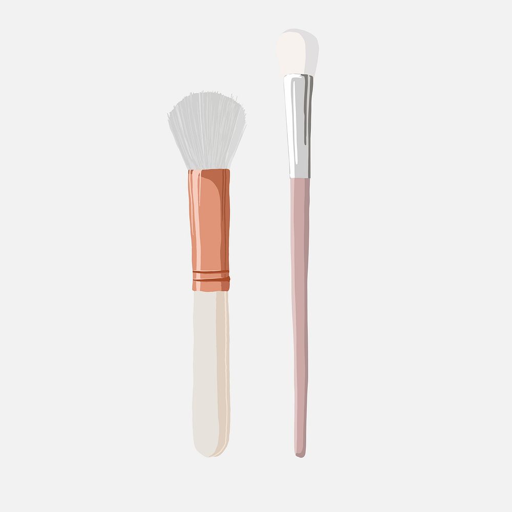 Makeup brushes sticker, beauty product illustration vector
