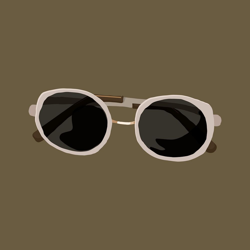 Women’s sunglasses sticker, eyewear fashion illustration psd