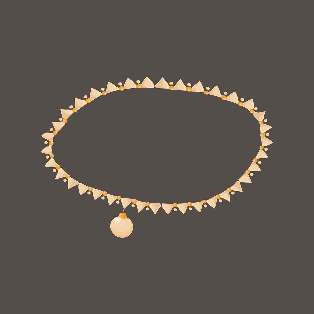 Women&rsquo;s necklace clipart, aesthetic jewelry illustration