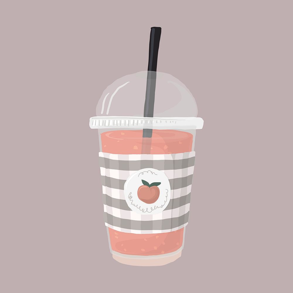 Iced tea clipart, cute beverage illustration psd