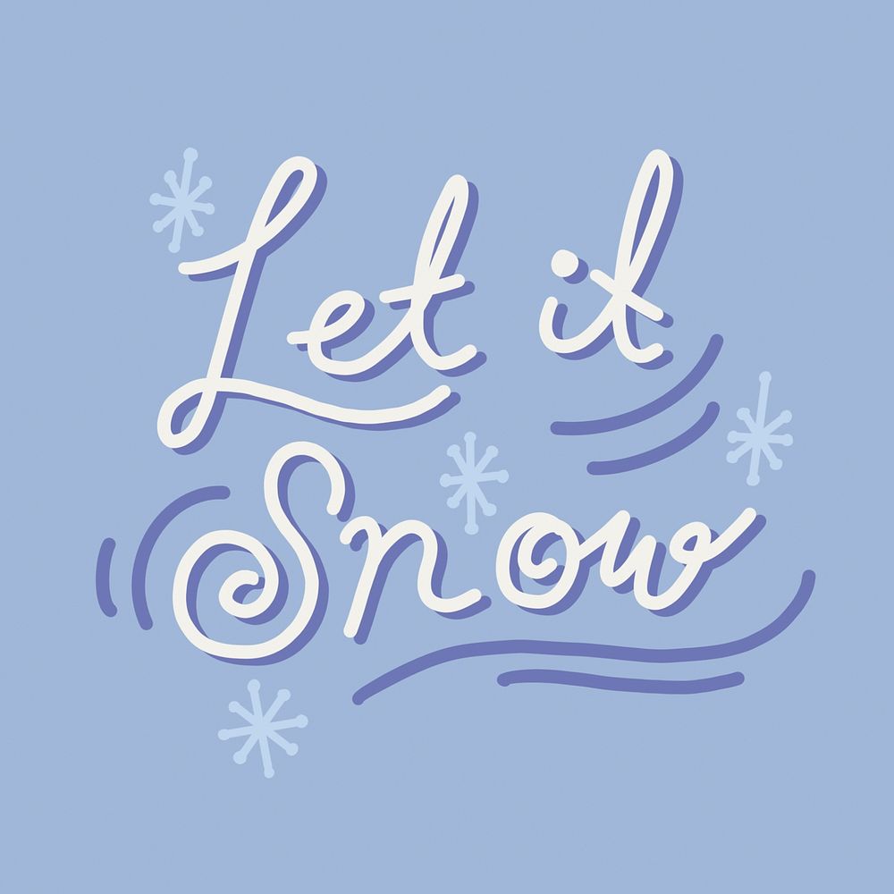 Let it snow quote, festive typography Instagram post
