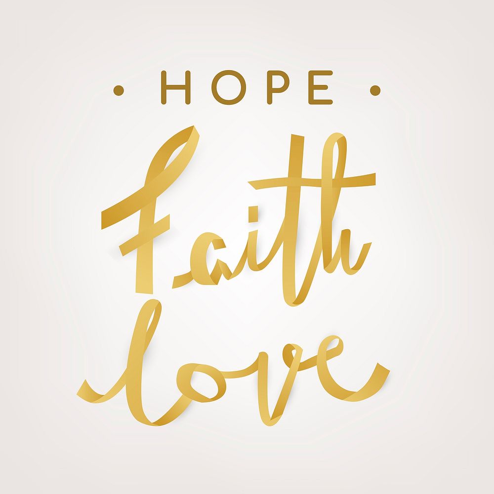 Aesthetic quote sticker, hope faith love typography vector
