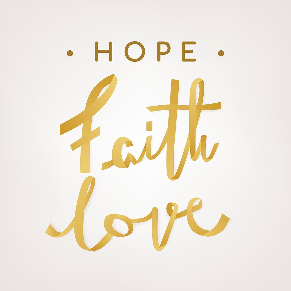 Aesthetic quote sticker psd, hope faith love typography