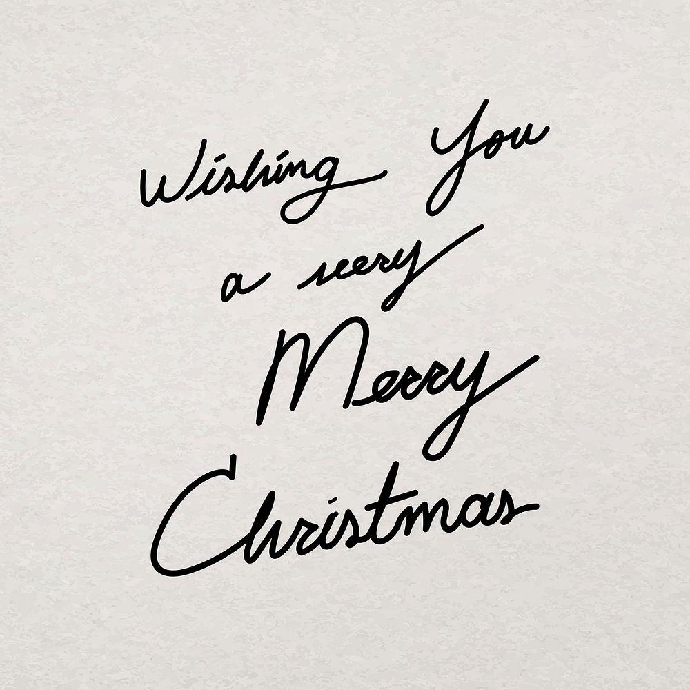 Merry Christmas calligraphy, hand drawn ink typography