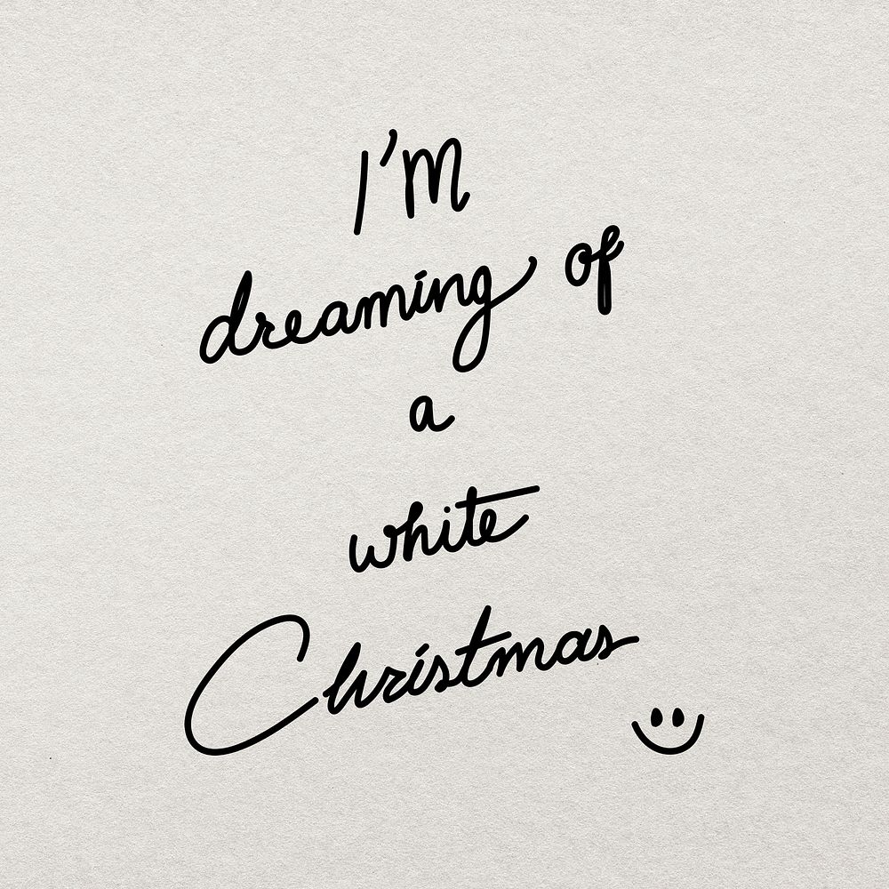 Minimal Christmas quote sticker psd, hand drawn ink typography