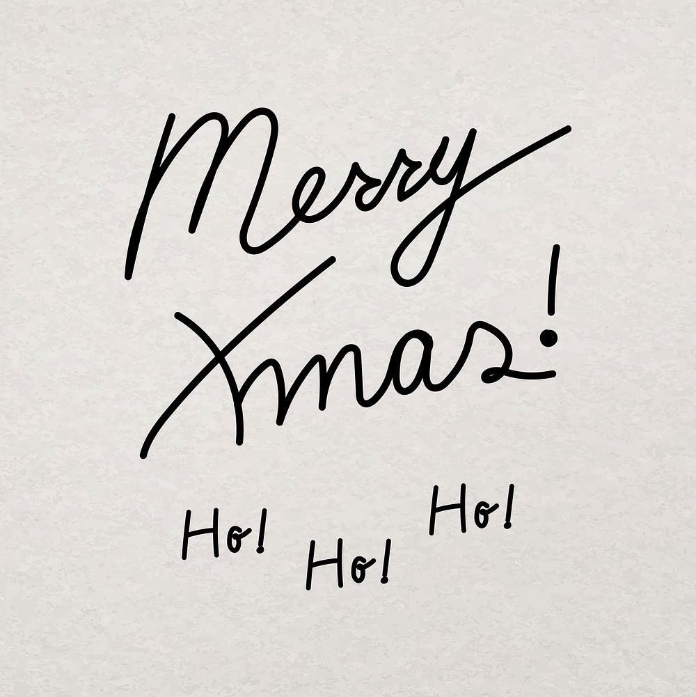 Merry Xmas, hand drawn ink typography