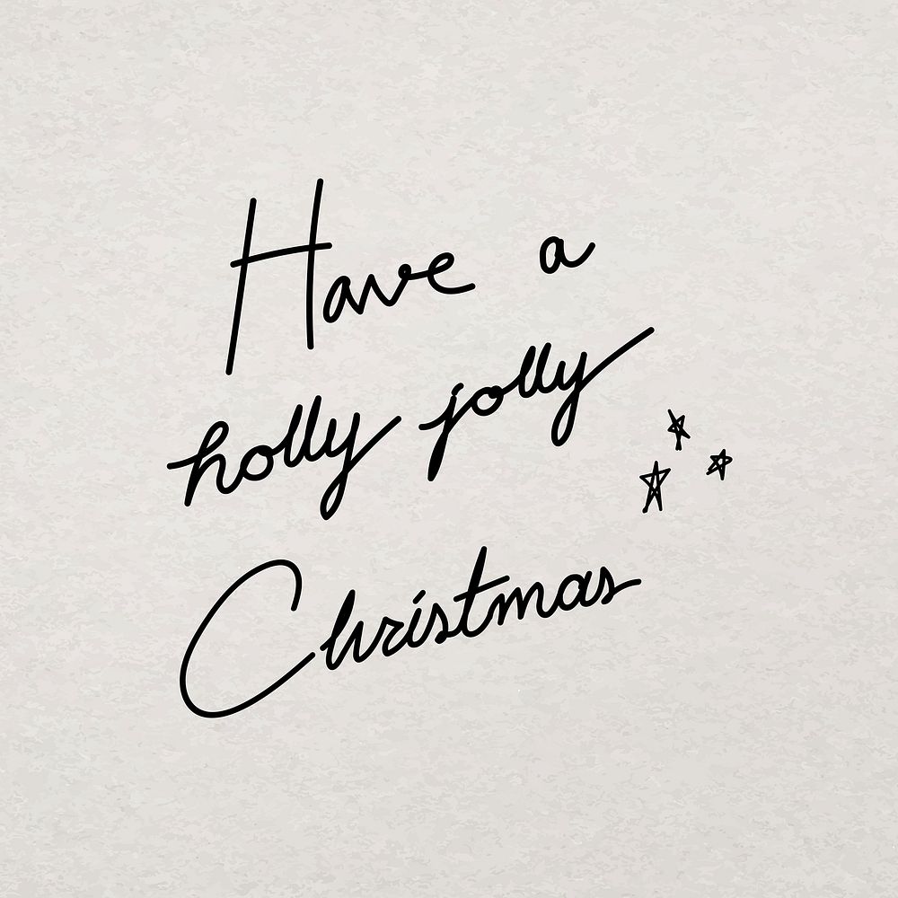 Christmas, hand drawn ink typography for Instagram post