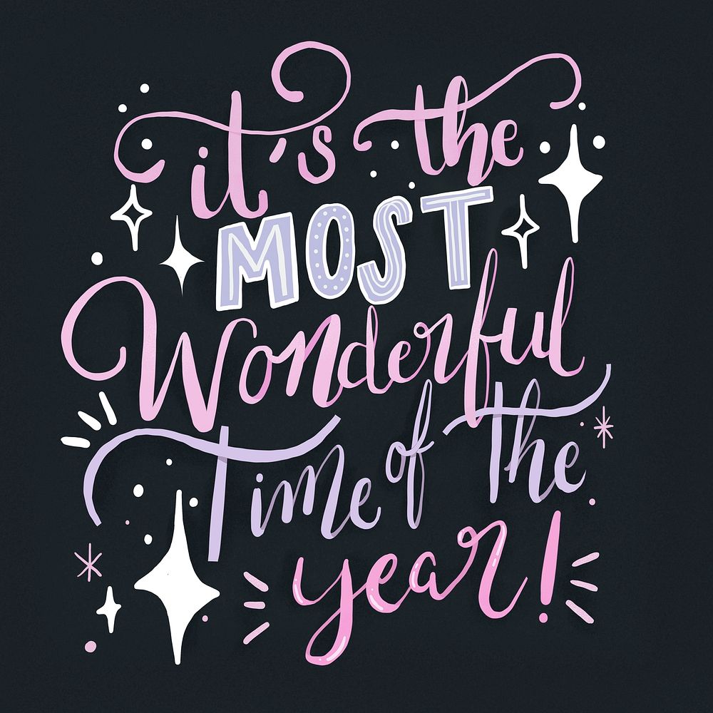 Cute holiday quote typography, festive Instagram post
