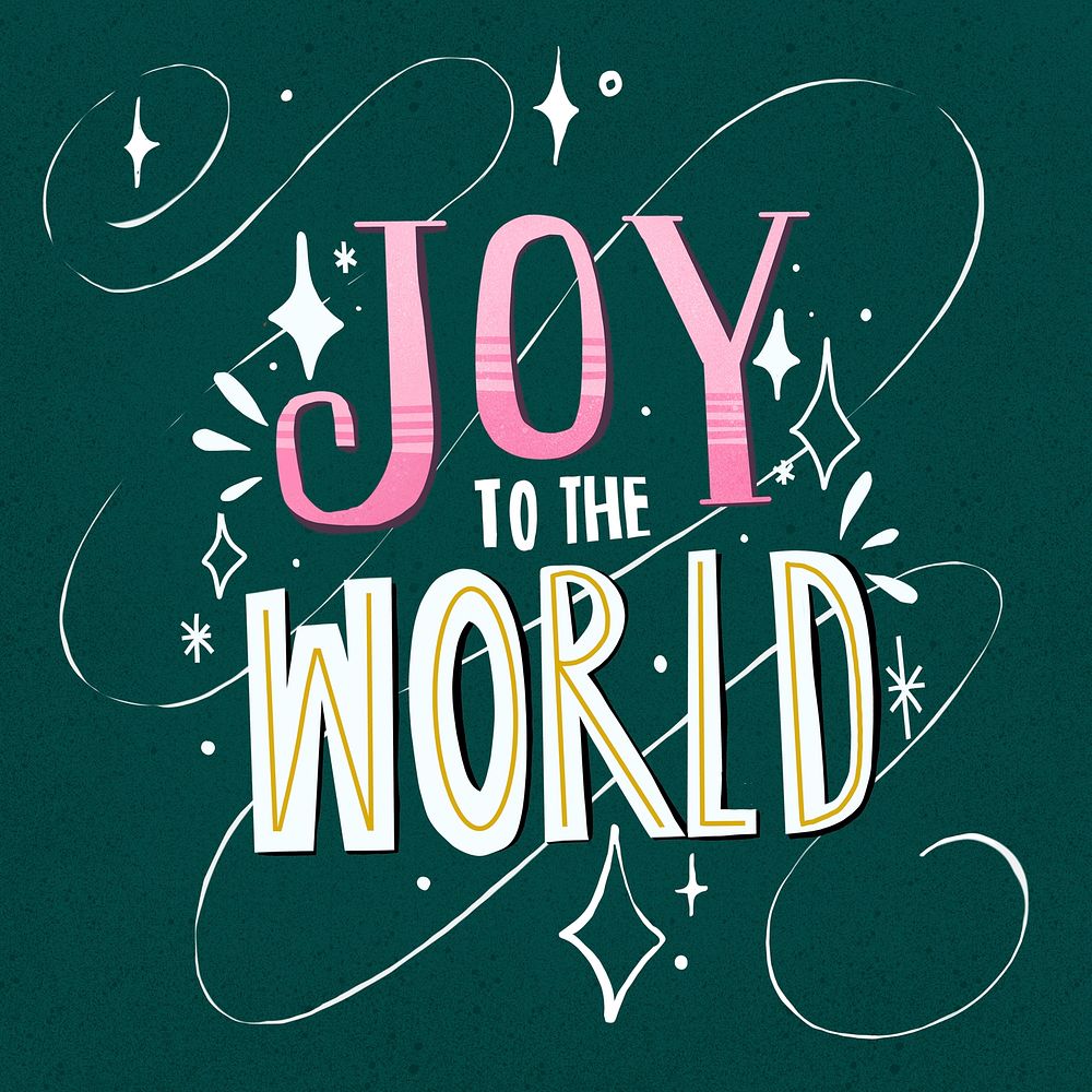 Joy to the world quote, festive typography Instagram post