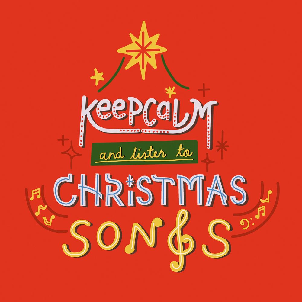 Cute Christmas quote, festive & colorful typography for Instagram post