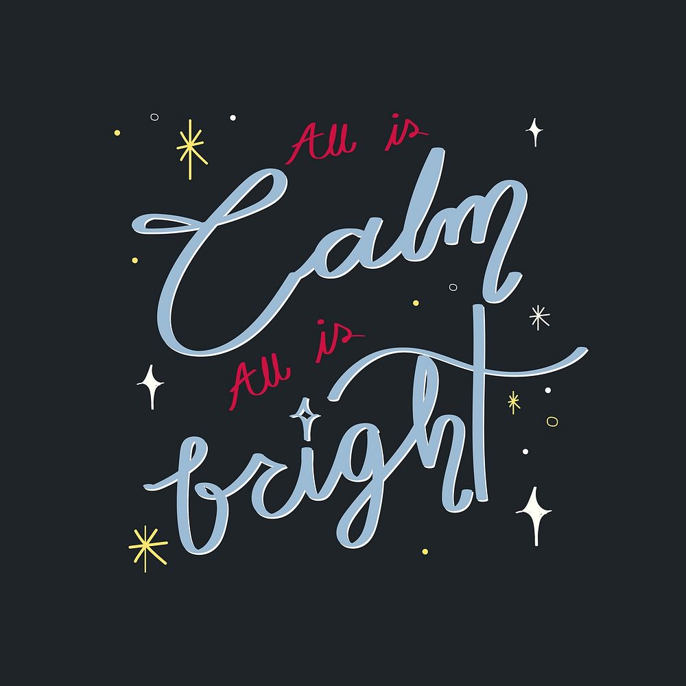 Cute holiday quote sticker, festive typography vector