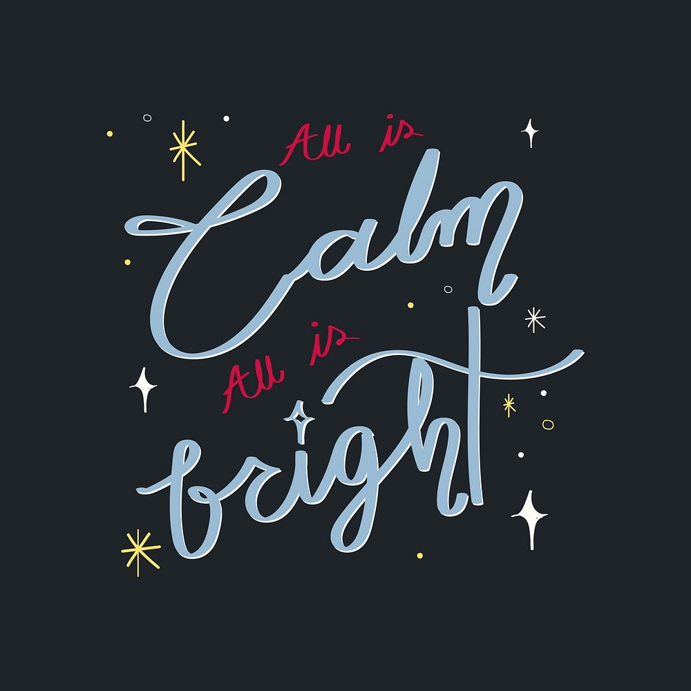 Cute holiday quote sticker, festive typography psd