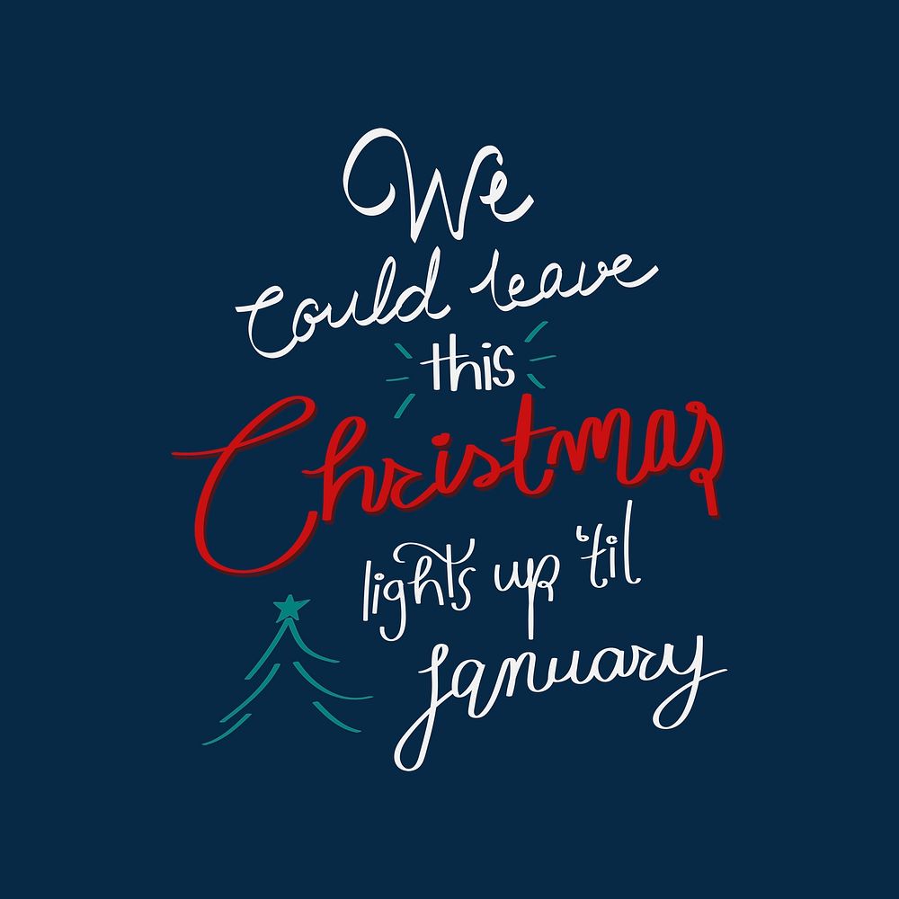 Christmas quote typography sticker psd, festive design