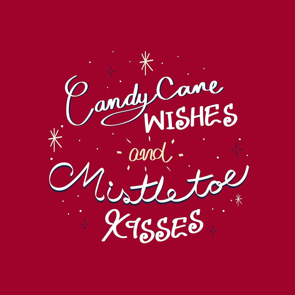 Cute holiday quote, festive handwritten typography for Instagram post