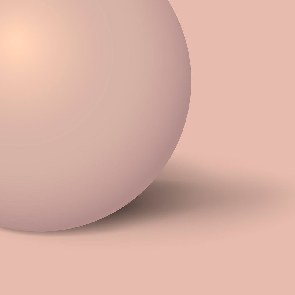 Rose gold background, 3D sphere shape in pastel design