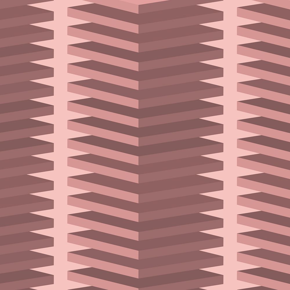 Pastel pink background, geometric pattern in 3D vector