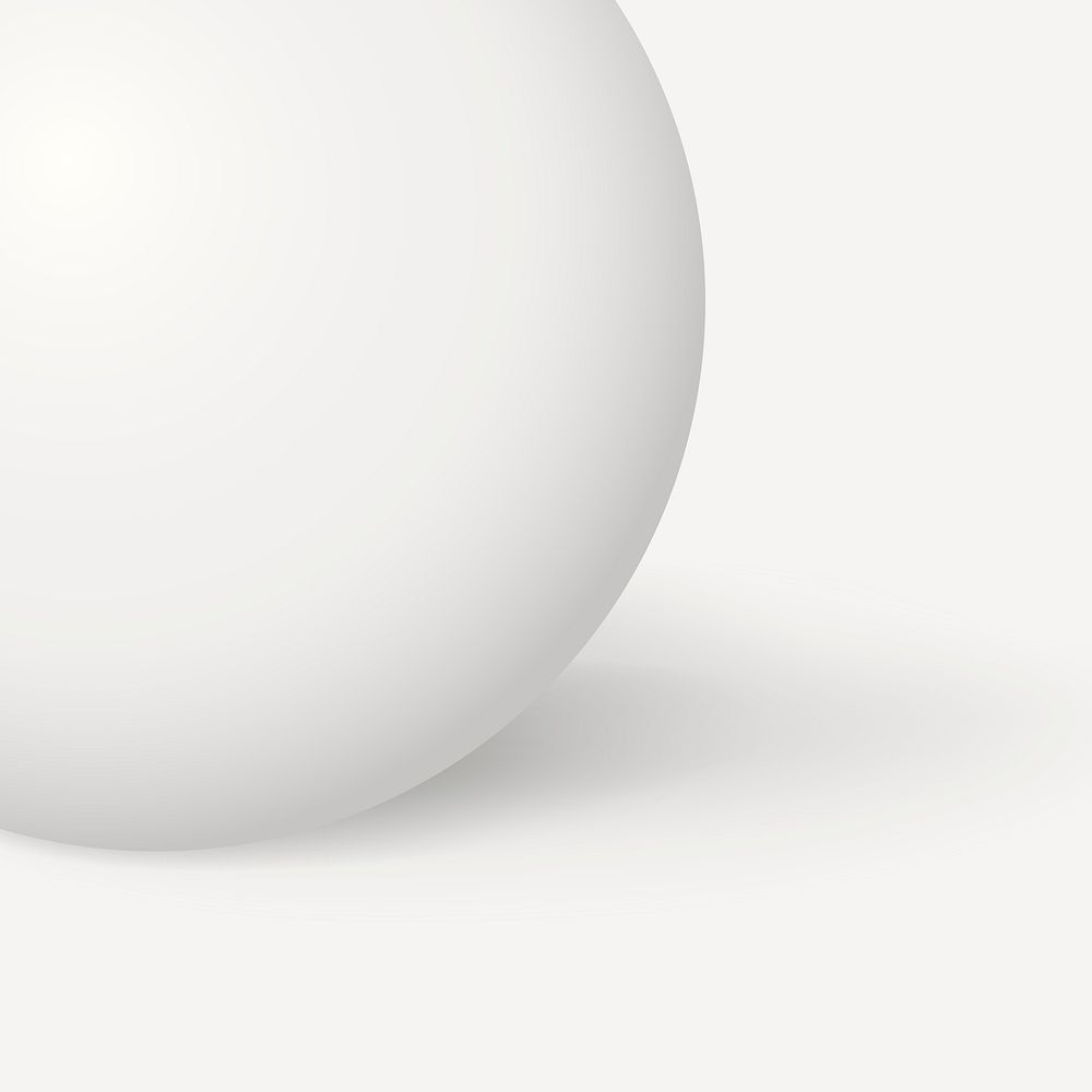 White minimal background, 3D sphere, geometric shape