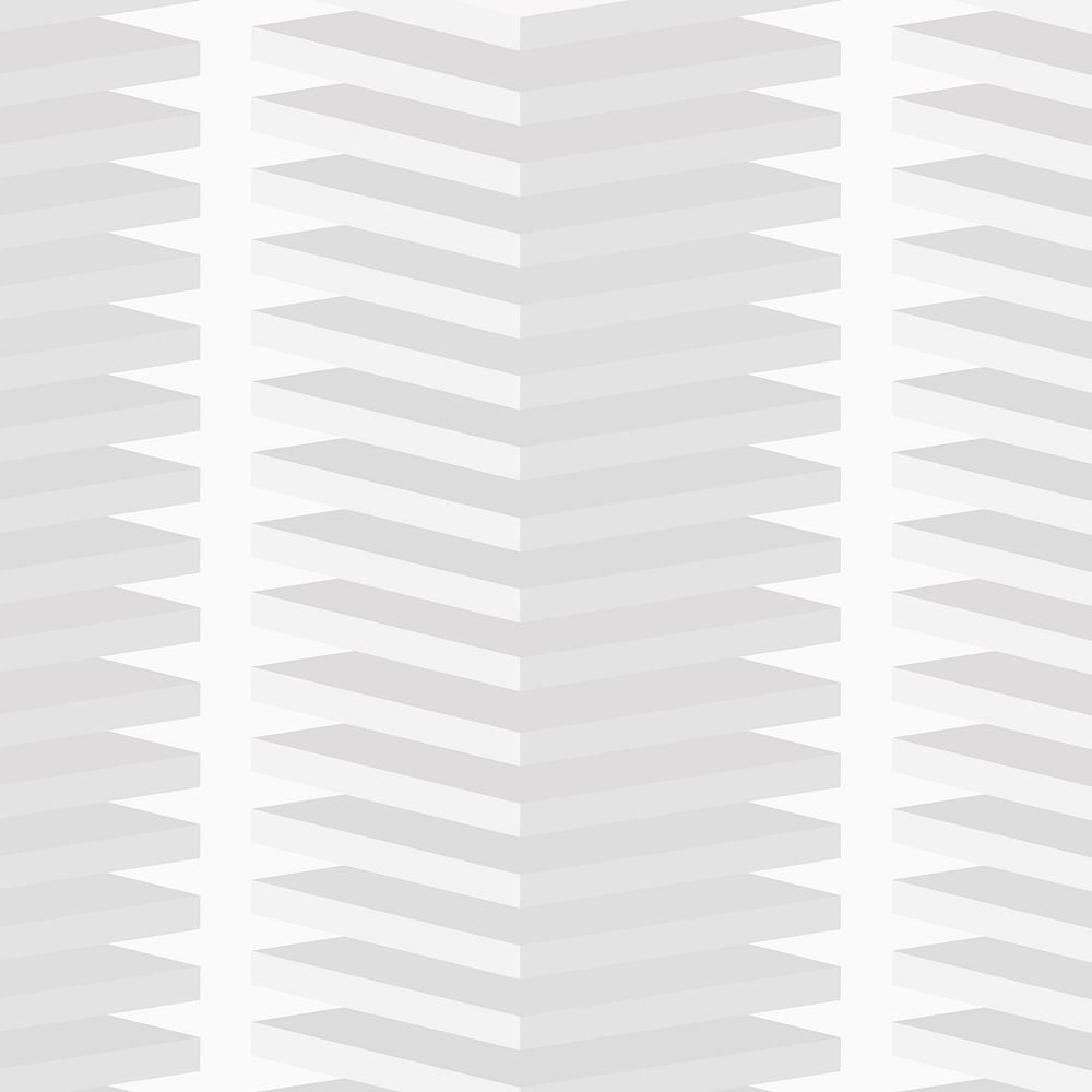 Geometric pattern background, white minimal 3D design vector