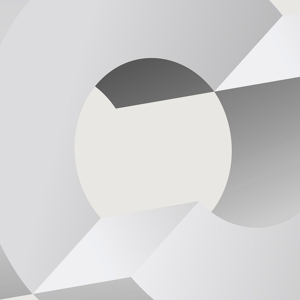 Geometric ring background, white minimal 3D design