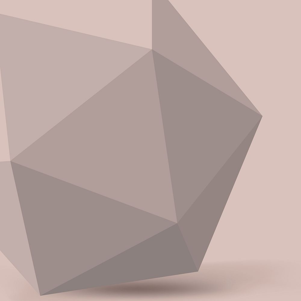 Greige prism background, 3D geometric shape vector