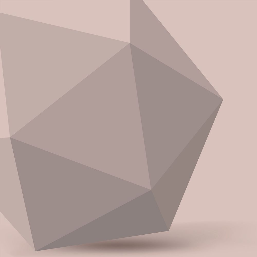 Greige prism background, 3D geometric shape psd