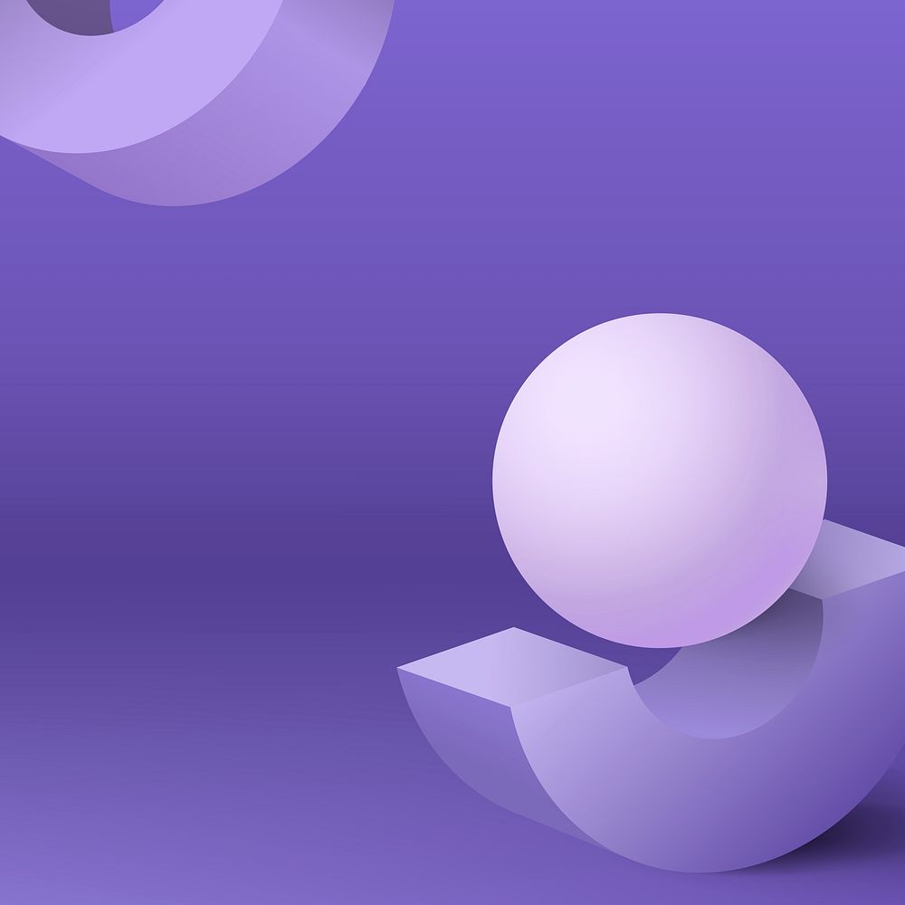 Purple abstract background, geometric shape in 3D vector