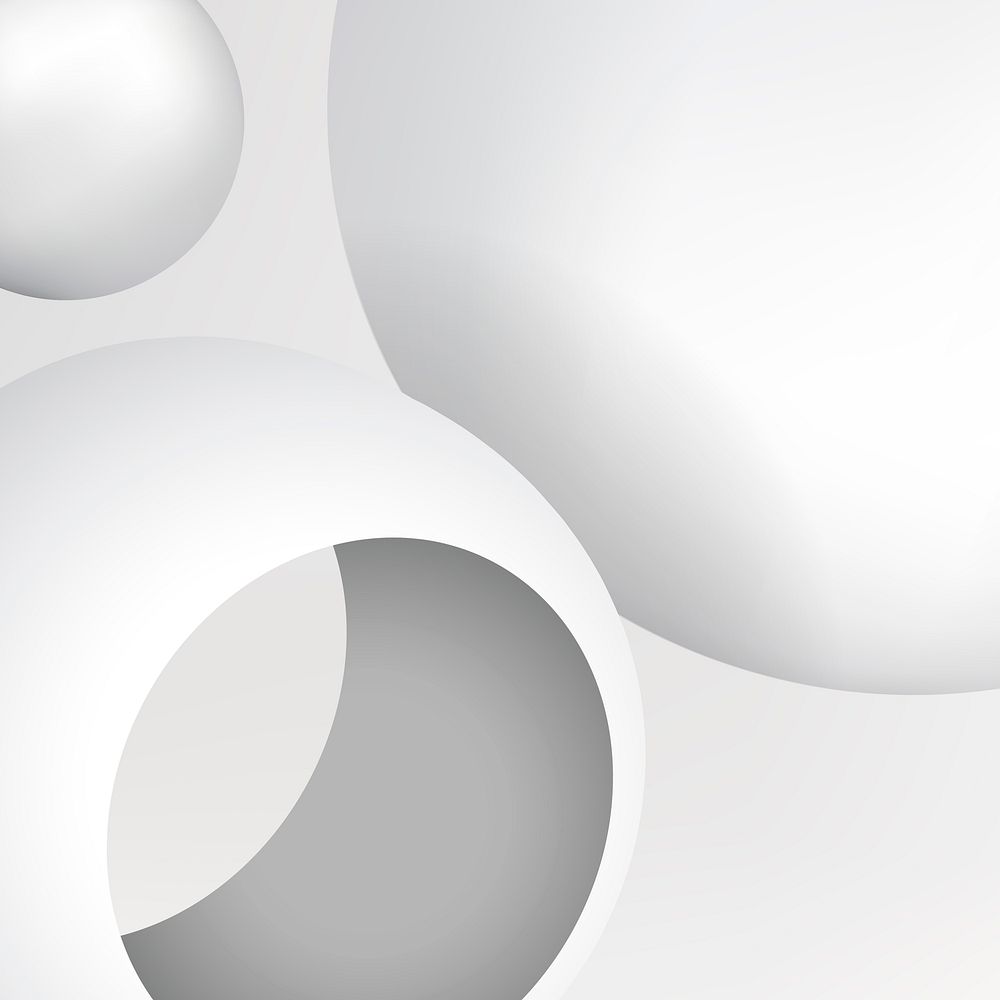 White minimal background, geometric ring shape in 3D