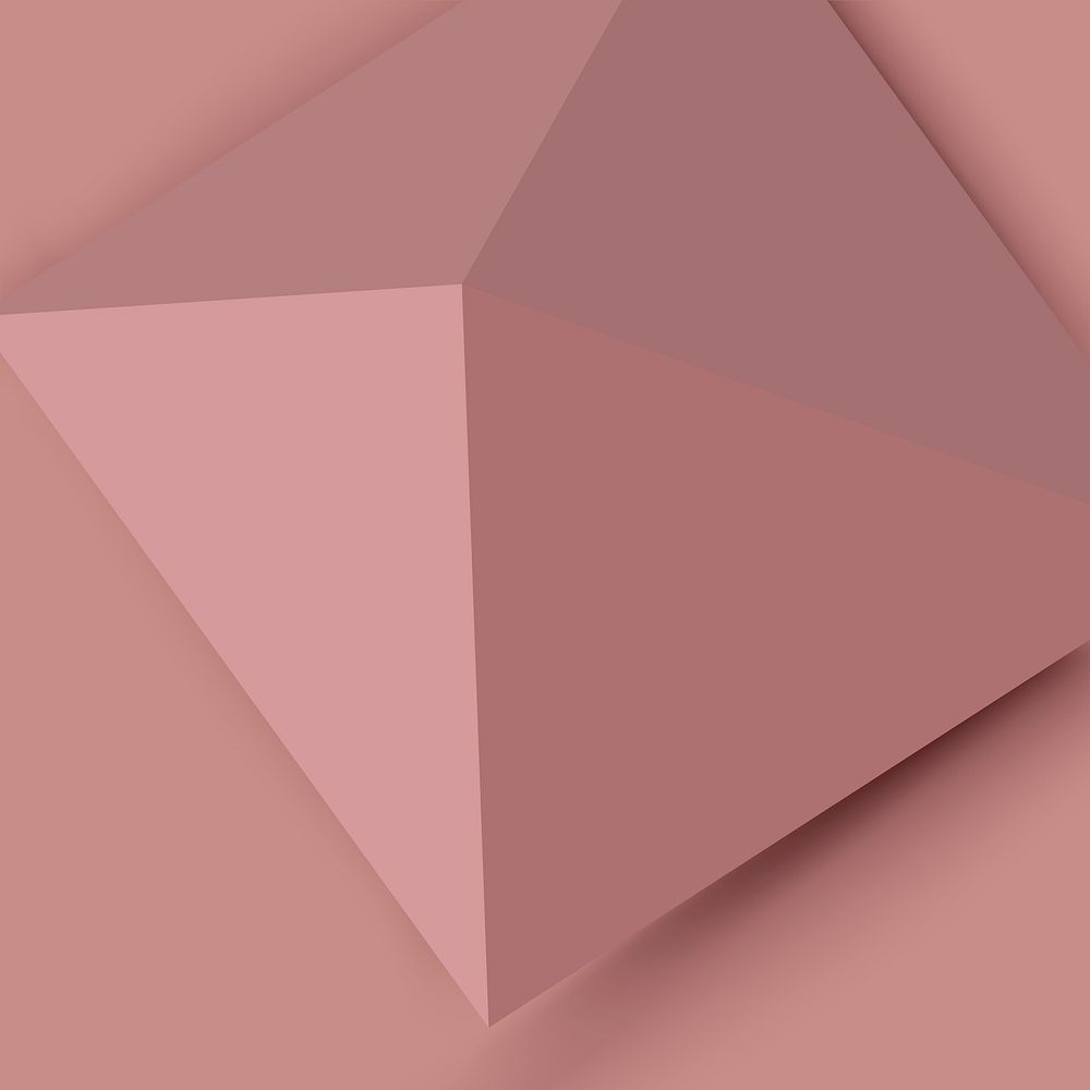 Pink pyramid background, 3D geometric shape psd