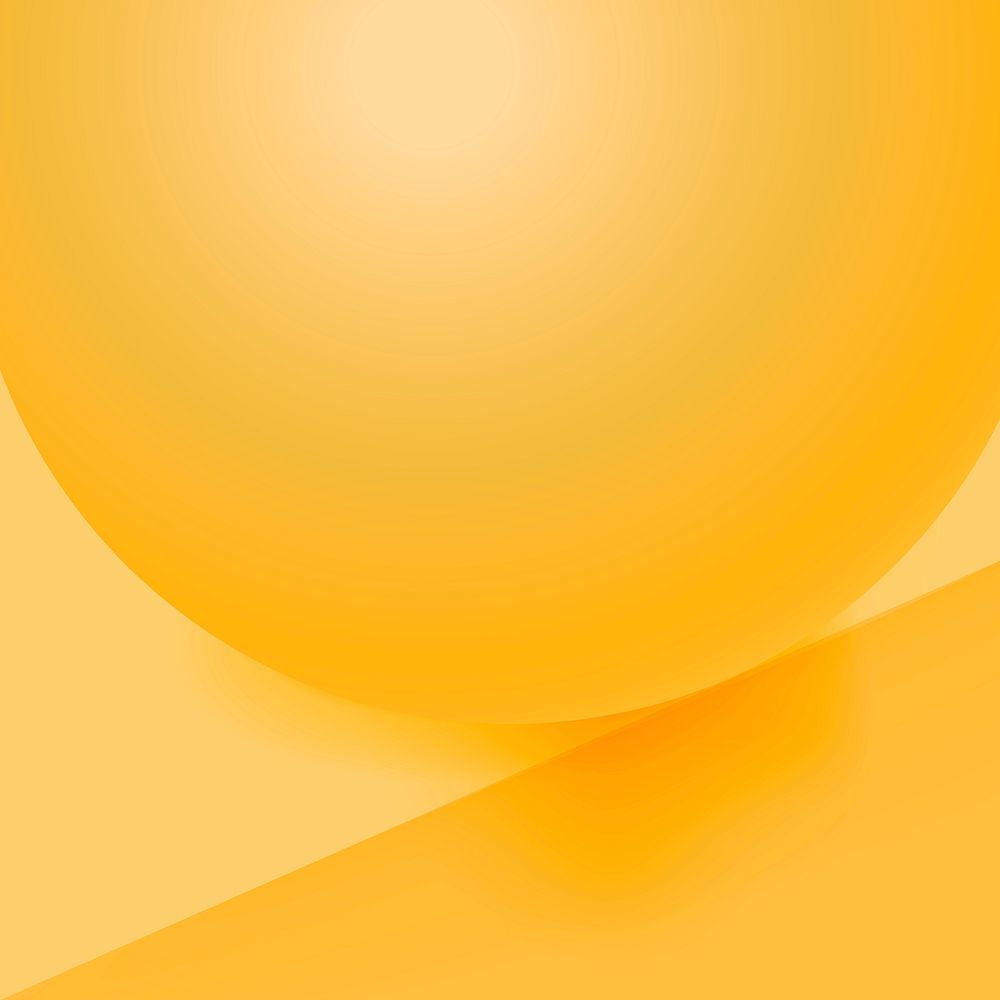Yellow sphere background, 3D geometric shape psd