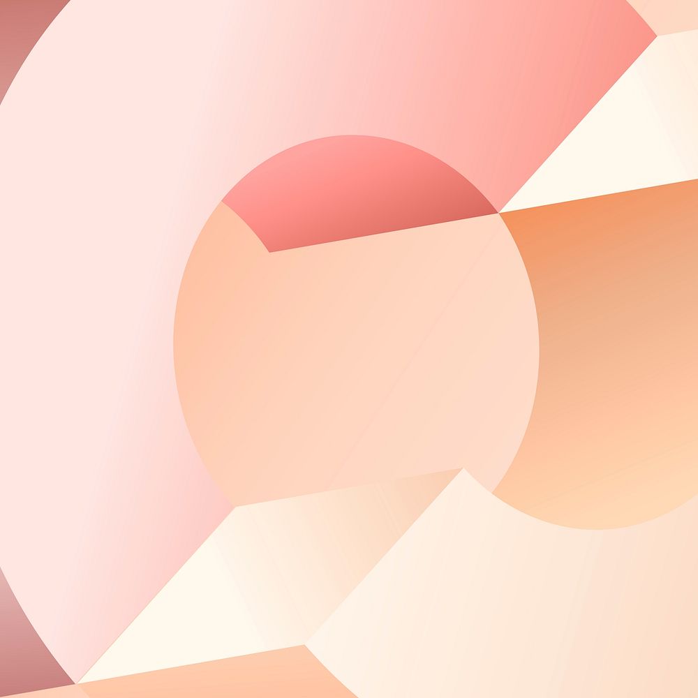 Peachy abstract background, geometric shape in 3D vector