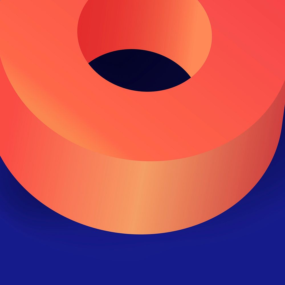Abstract modern background, orange geometric circular shape in 3D