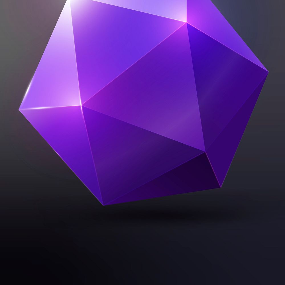 Purple prism background, shiny 3D rendered shape vector